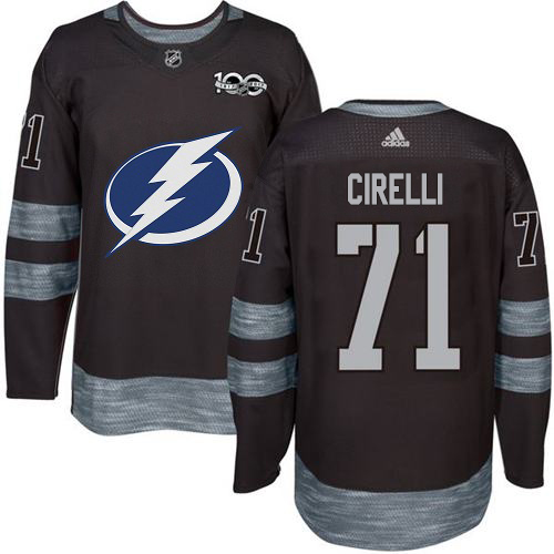 Adidas Tampa Bay Lightning Men #71 Anthony Cirelli Black 1917-2017 100th Anniversary Stitched NHL Jersey->tampa bay lightning->NHL Jersey